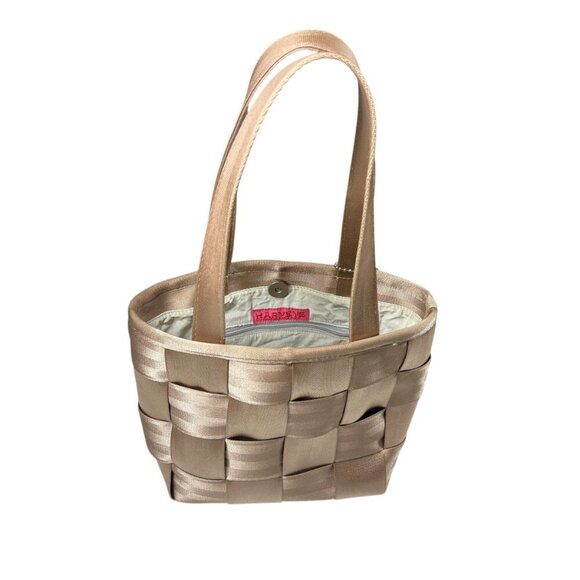 The Original Harvey's Seatbelt Bag Tan Beige Two Handle Small Tote Bag Purse - Picture 3 of 10